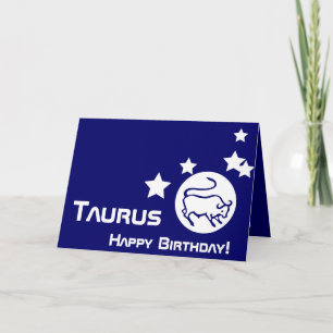 Taurus, Happy Birthday!-Customise Card
