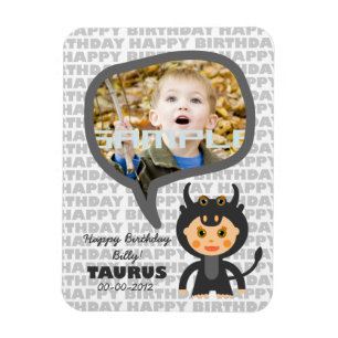 Taurus Happy Birthday Keepsake for kids Magnet