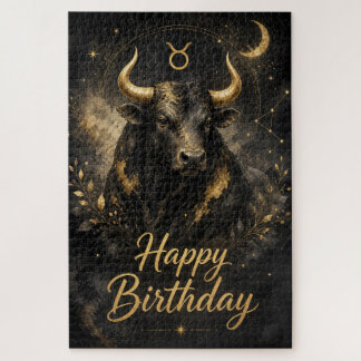 Taurus Happy Birthday Zodiac Design Jigsaw Puzzle