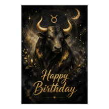 Taurus Happy Birthday Zodiac Design