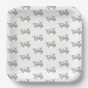 Taurus Horoscope Birthday Paper Plate