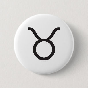 TAURUS, HOROSCOPE SYMBOL 6 CM ROUND BADGE
