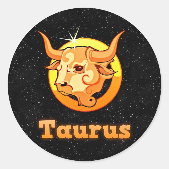 Taurus illustration classic round sticker (Front)