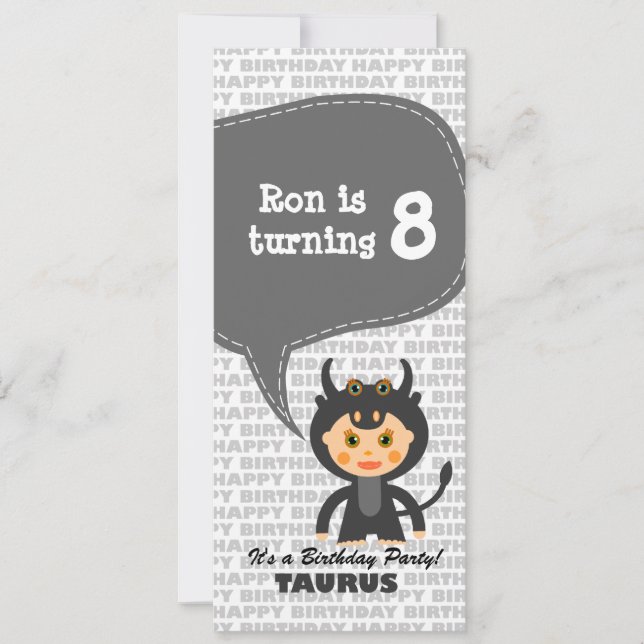 Taurus Invitation Birthday Party (Front)