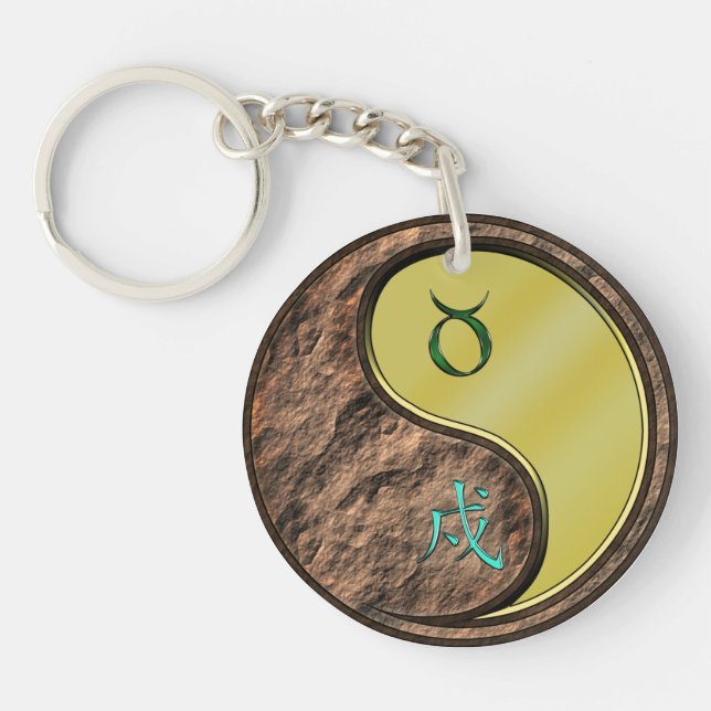 Taurus & Metal Dog Key Ring (Front)