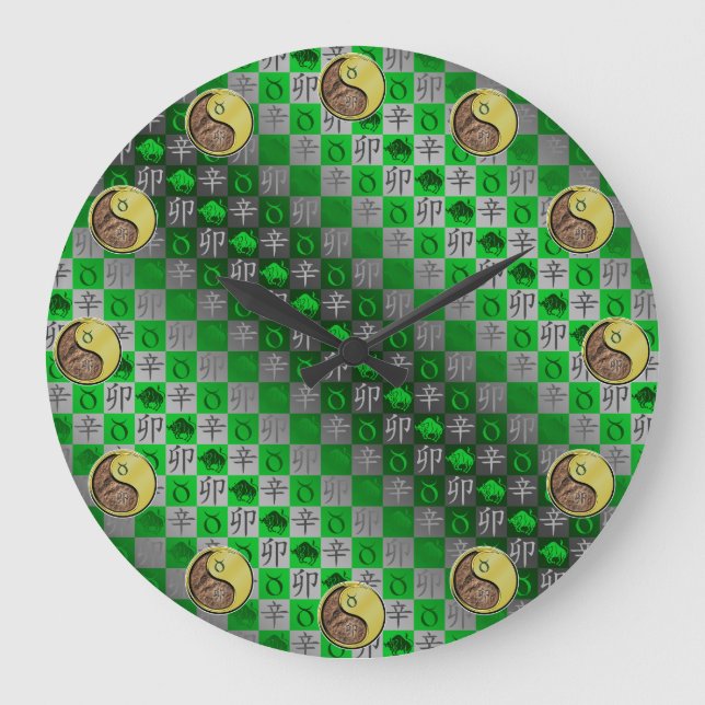 Taurus & Metal Rabbit Large Clock (Front)
