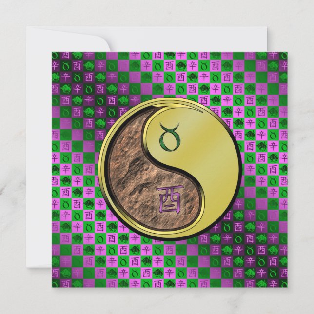 Taurus & Metal Rooster Card (Front)