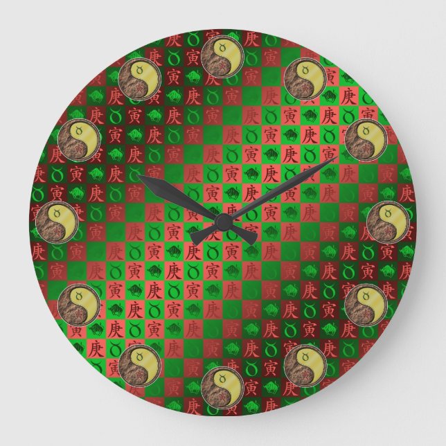 Taurus & Metal Tiger Large Clock (Front)