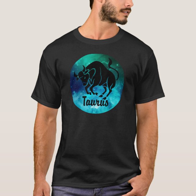 Taurus On Space Background T-Shirt (Front)