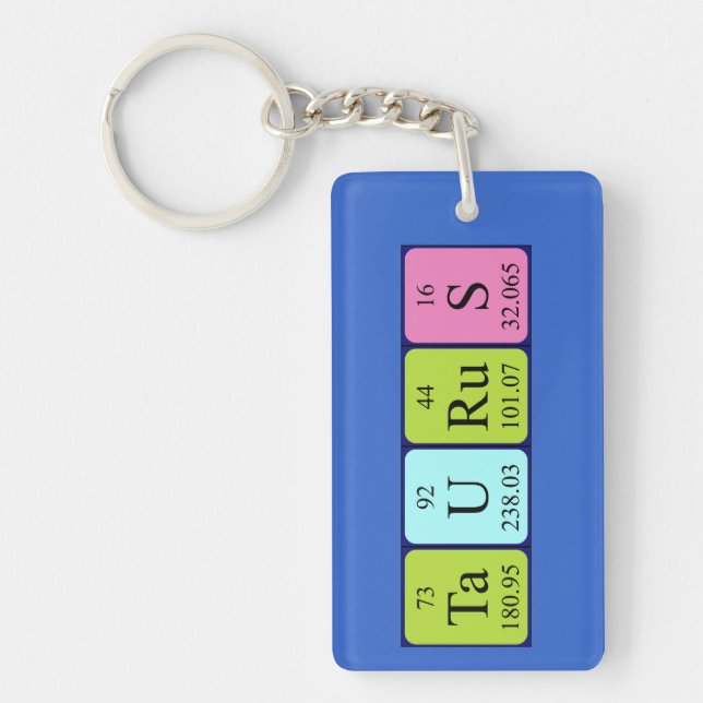 Taurus periodic table name keyring (Front)