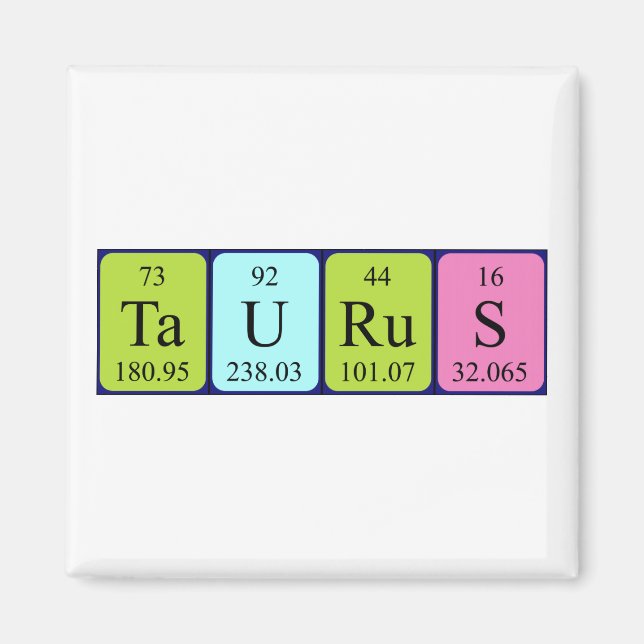 Taurus periodic table name magnet (Front)