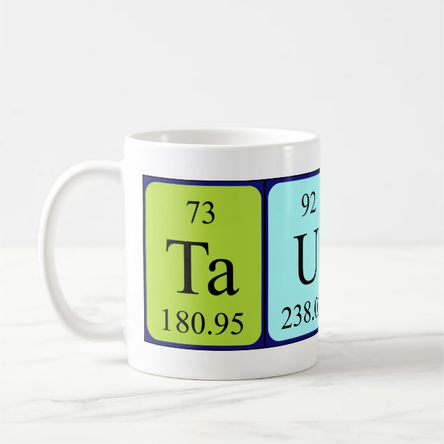 Taurus periodic table name mug (Left)