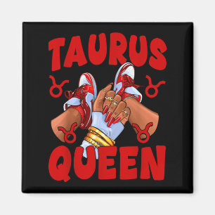 Taurus Queen Zodiac Birthday Afro Woman Sneakers Magnet