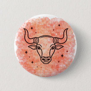 Taurus Sign 6 Cm Round Badge