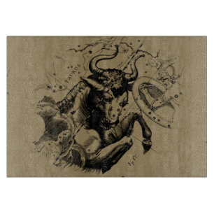 Taurus Sign Constellation Hevelius circa 1690 Cutting Board