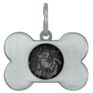 Taurus Sign Constellation Hevelius circa 1690 Pet ID Tag