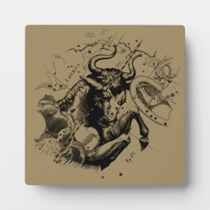 Taurus Sign Constellation Hevelius circa 1690 Plaque