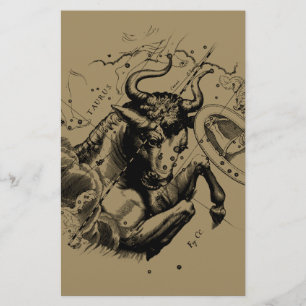 Taurus Sign Constellation Hevelius circa 1690 Stationery