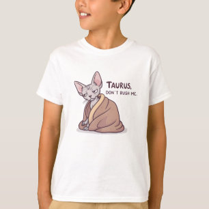 Taurus Sphynx Cat Calm Zodiac Attitude Art T-Shirt