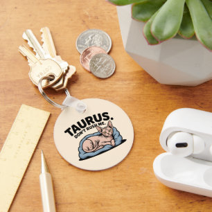 Taurus Sphynx Cat Zodiac Attitude Art Key Ring