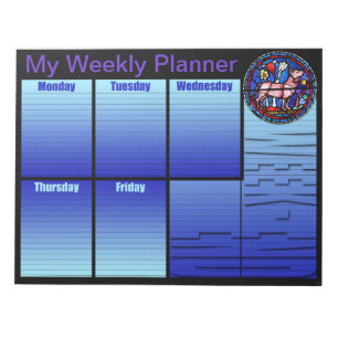 Taurus Stained Glass - Weekly Planner - Notepad