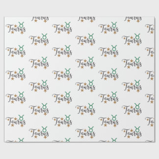 Taurus Star Sign Wrapping Paper White Background