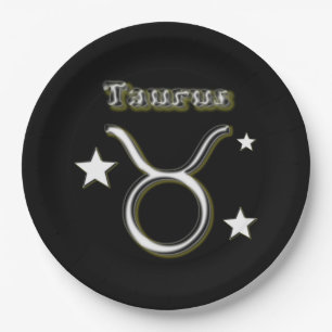 Taurus symbol paper plate