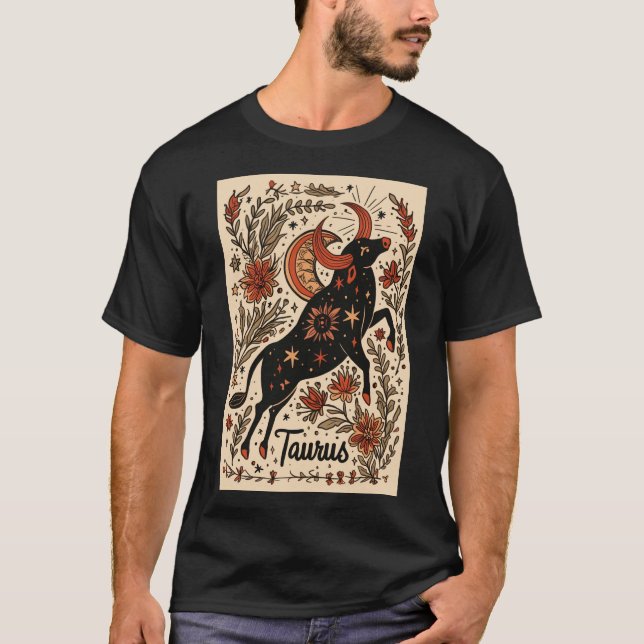 Taurus – T-Shirt Celestial Zodiac Art (Front)