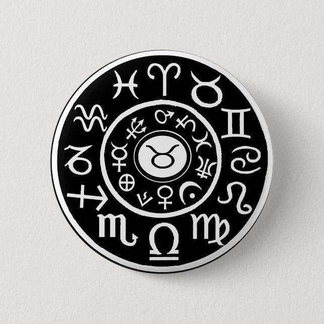 Taurus the Bull Celestial Zodiac 6 Cm Round Badge (Front)