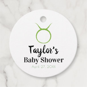 TAURUS The Bull Green Astrology Zodiac Baby Shower Favour Tags