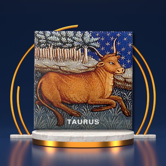 Taurus the Bull Zodiac Sign Birthday Party Tile (Taurus the Bull Zodiac Sign Birthday Party Ceramic Tile Cover)