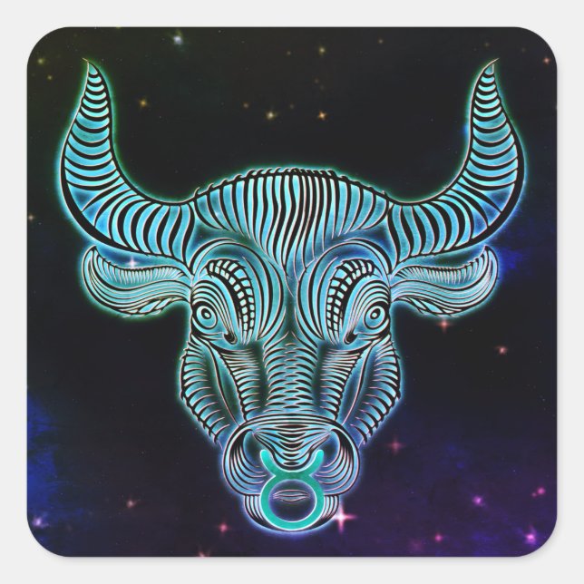 taurus the bull zodiac stickers (Front)