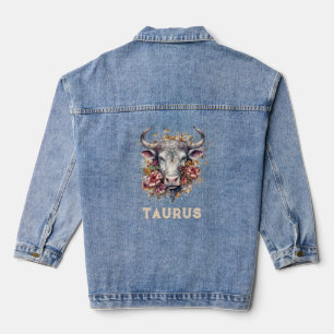 Taurus the Bull Zodiac Women's Denim Jacket