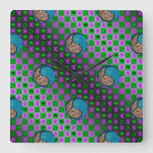 Taurus & Water Boar Square Wall Clock