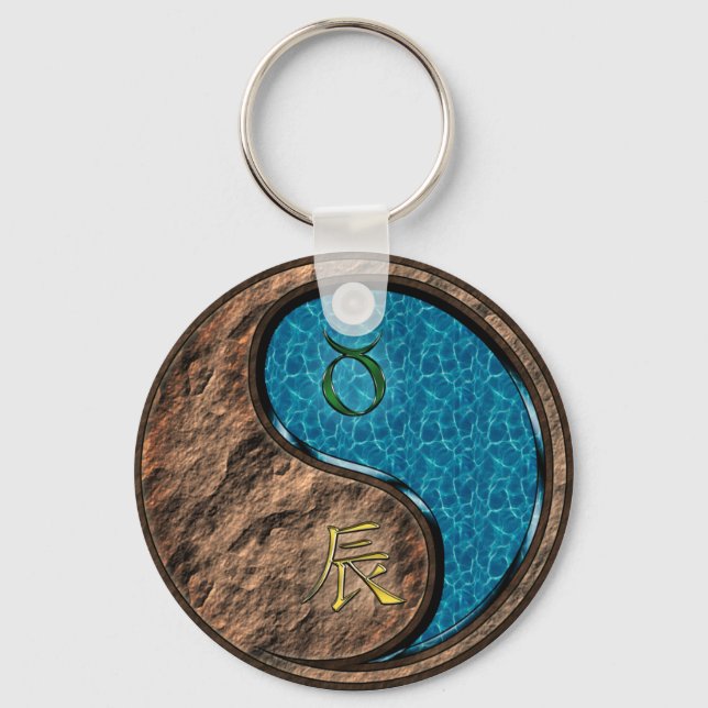 Taurus & Water Dragon Key Ring (Front)