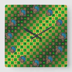 Taurus & Water Horse Square Wall Clock