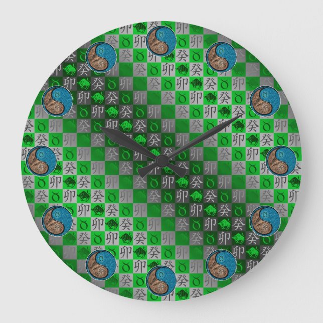 Taurus & Water Rabbit Large Clock (Front)