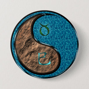 Taurus & Water Snake 7.5 Cm Round Badge