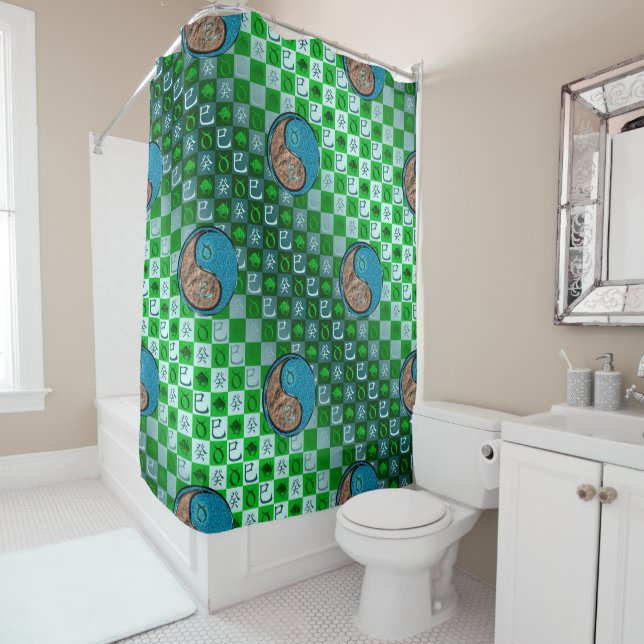 Taurus & Water Snake Shower Curtain (In Situ)