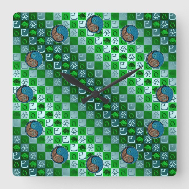 Taurus & Water Snake Square Wall Clock (Front)