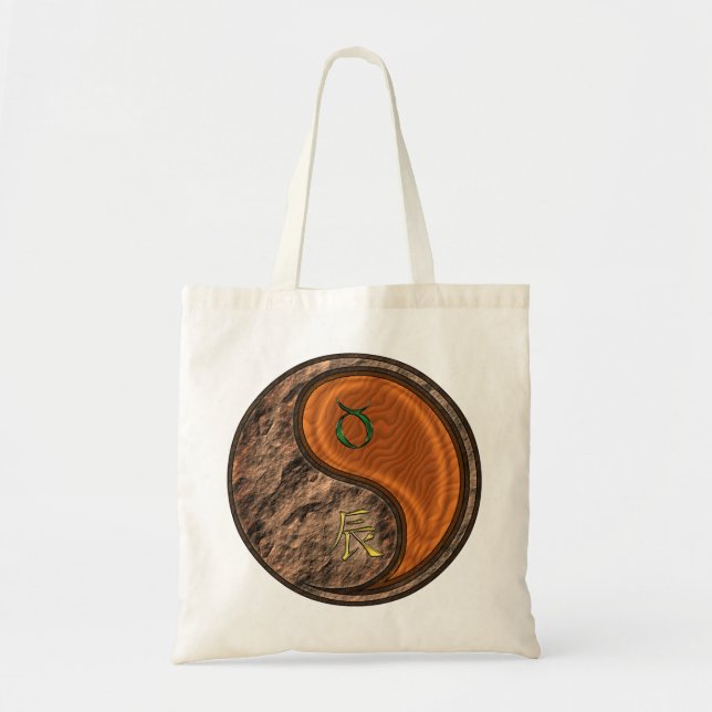 Taurus & Wood Dragon Tote Bag (Front)