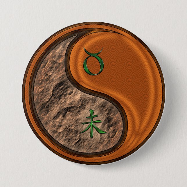 Taurus & Wood Goat 7.5 Cm Round Badge (Front)