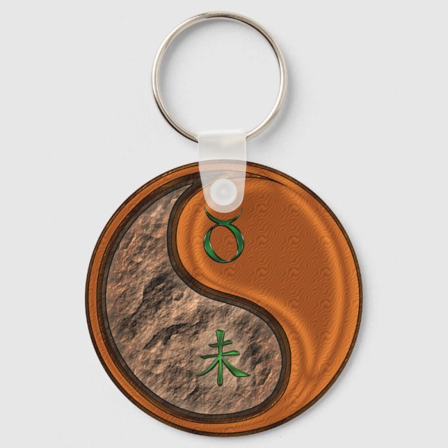 Taurus & Wood Goat Key Ring (Front)