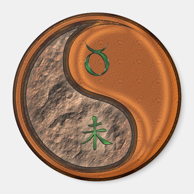 Taurus & Wood Goat Magnet (Front)