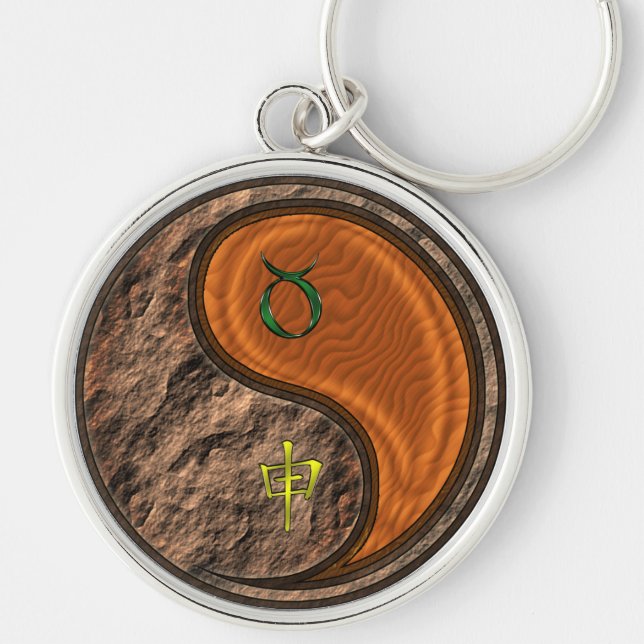 Taurus & Wood Monkey Key Ring (Front)