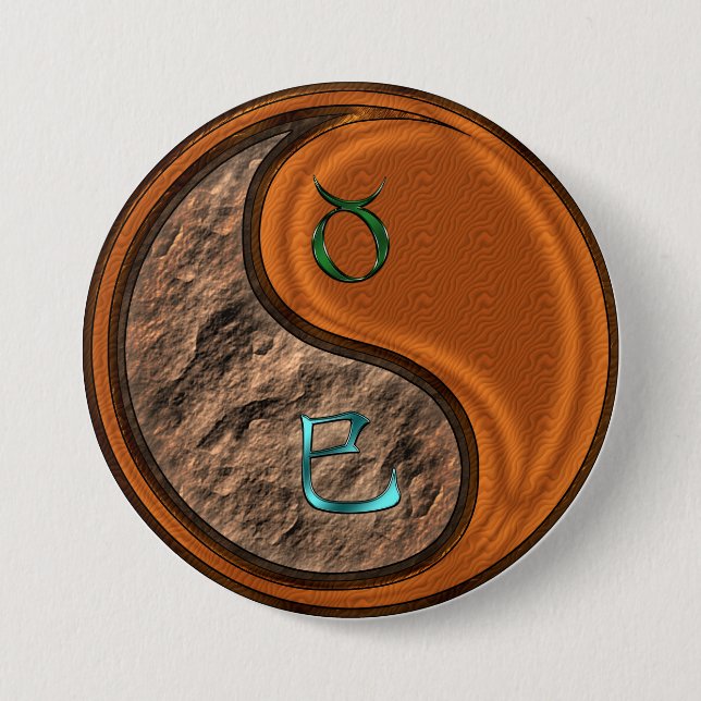Taurus & Wood Snake 7.5 Cm Round Badge (Front)