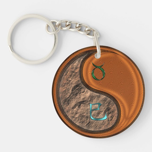 Taurus & Wood Snake Key Ring (Front)