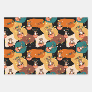 Taurus Wrapping Paper Flat Sheet Set of 3