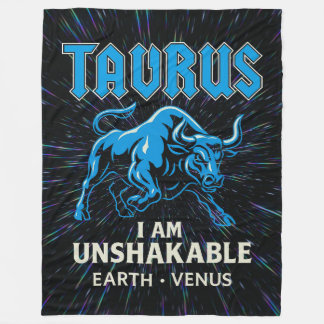 Taurus Zodiac 80’s Rock Band Inspired Astrology Fleece Blanket