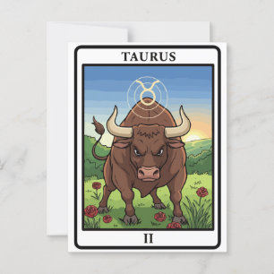Taurus Zodiac Astrology Illustration Postcard